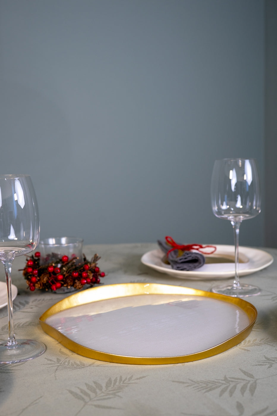 Balat - Assiette À Panettone - Or Et Perle - Verre Borosilicate