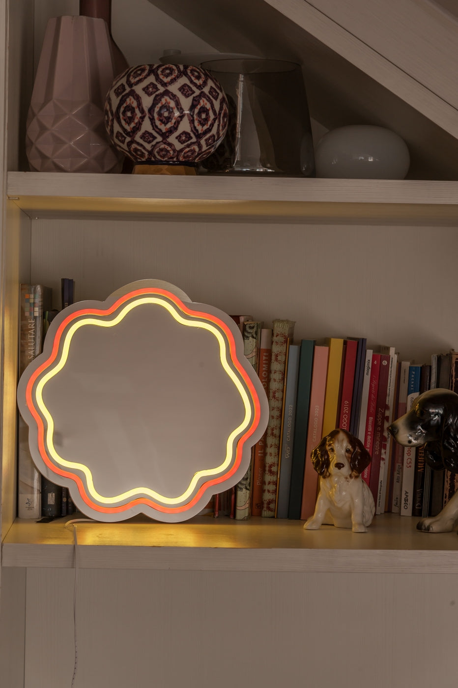 Tokyo - Miroir Néon Décoratif Avec Lumières LED Vagues Orange Et Jaune