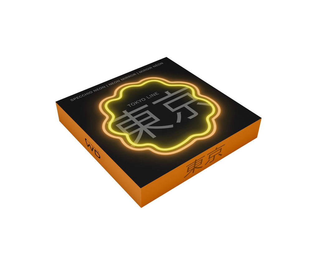 Tokyo - Miroir Néon Décoratif Avec Lumières LED Vagues Orange Et Jaune