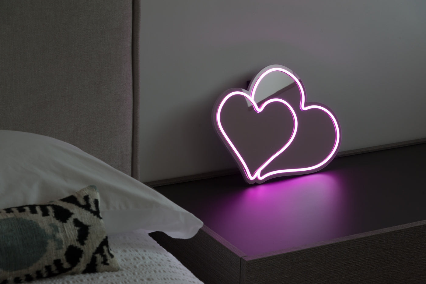 Tokyo - Miroir Néon Décoratif Avec Lumières LED Cœurs Roses