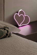 Tokyo - Miroir Néon Décoratif Avec Lumières LED Cœurs Roses