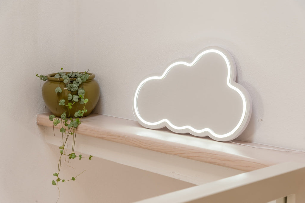 Tokyo - Miroir Néon Décoratif Avec Lumières LED Nuage Blanc