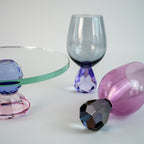 Plateau Surélevé En Verre Effet Diamant - Rose/Violet