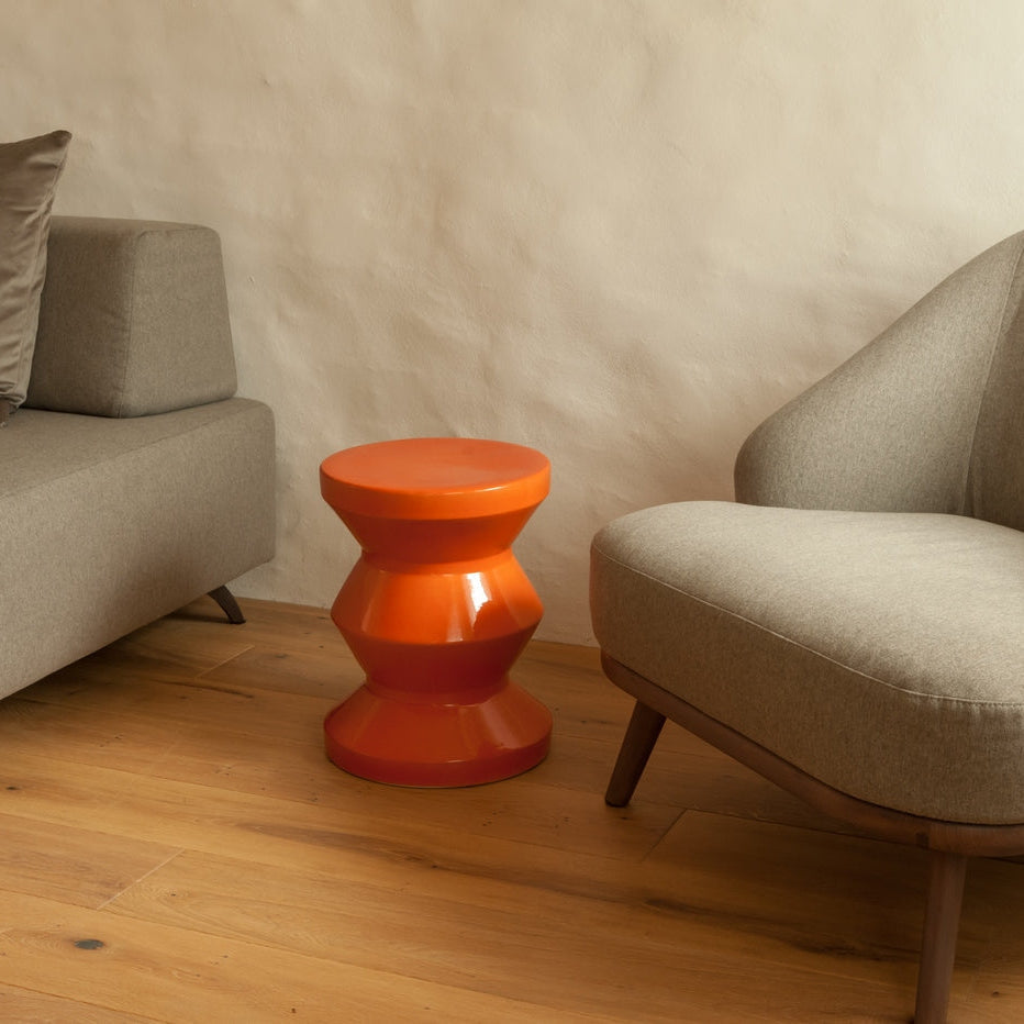 Samarcanda - Tabouret - Orange - Céramique