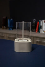 Milano - Cheminée De Table - Blanche - Métal