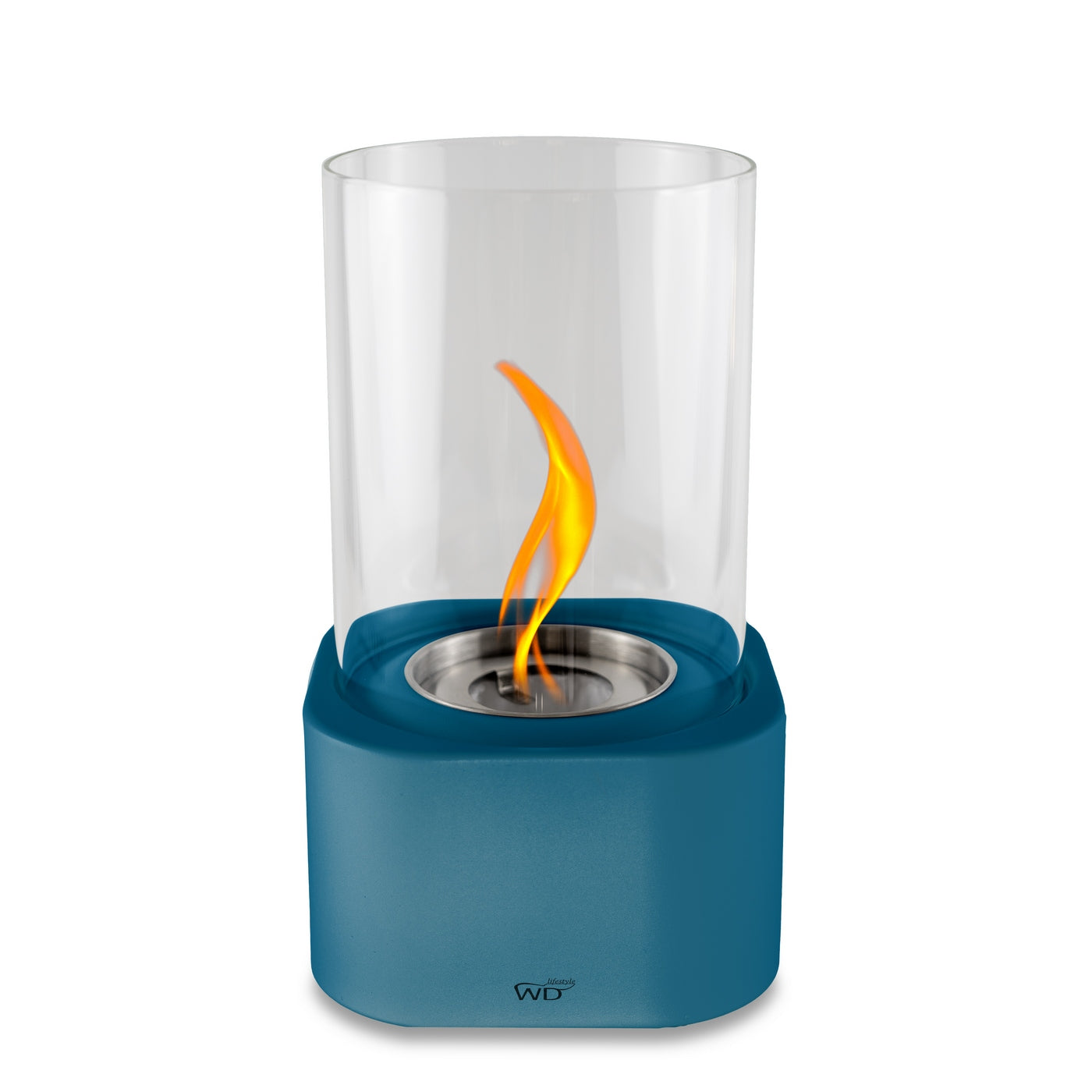 Milano - Cheminée De Table - Pétrole - Métal
