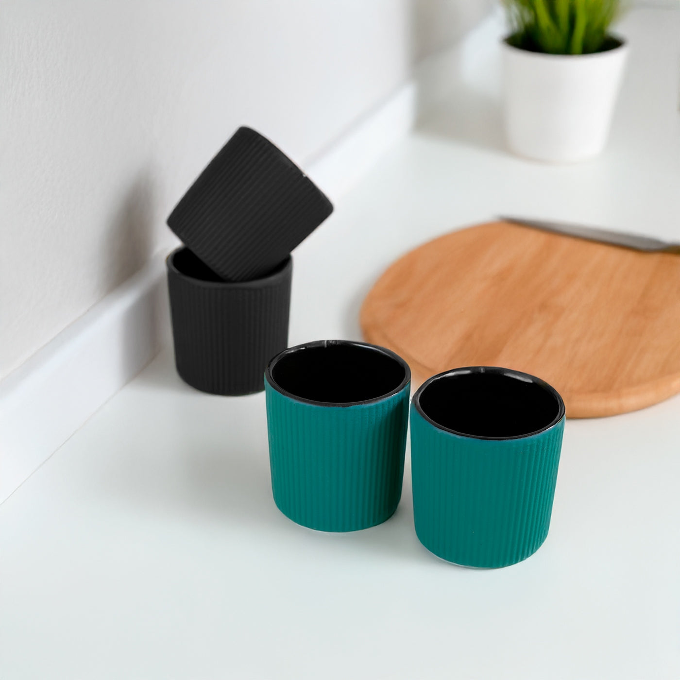 Osaka - Set De 2 Tasses - Bleu Clair - Métal - 100ml
