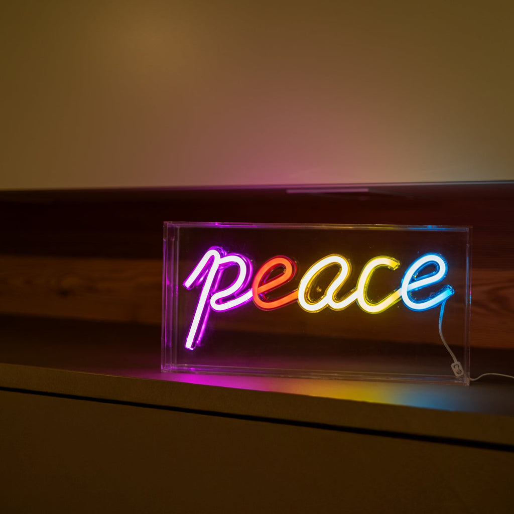 Tokyo - Enseigne Néon Avec Cadre PEACE