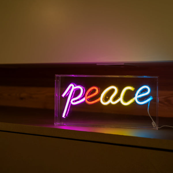 Tokyo - Enseigne Néon Avec Cadre PEACE