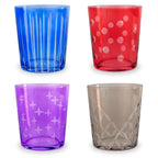 Anversa - Set De 4 Gobelets Avec Motifs Mixtes Incisés - Verre Borosilicate - 300ml