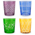 Anversa - Set De 4 Gobelets Avec Motifs Mixtes Incisés - Verre Borosilicate - 300ml