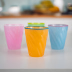 Samarcanda - Set De 4 Gobelets Colorés Avec Bords Colorés - Verre Borosilicate - 200ml