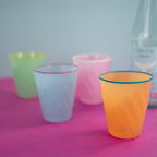 Samarcanda - Set De 4 Gobelets Colorés Avec Bords Colorés - Verre Borosilicate - 200ml