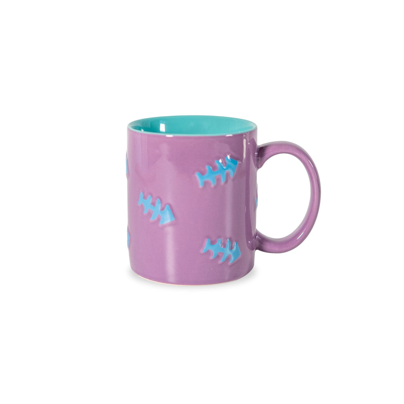 Wellington - Lot De 2 Mugs Arête De Poisson Bleue Claires - Céramique - 420ml