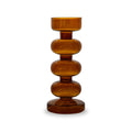 Porte-Bougies Ou Vase Soliflore En Verre - Marron