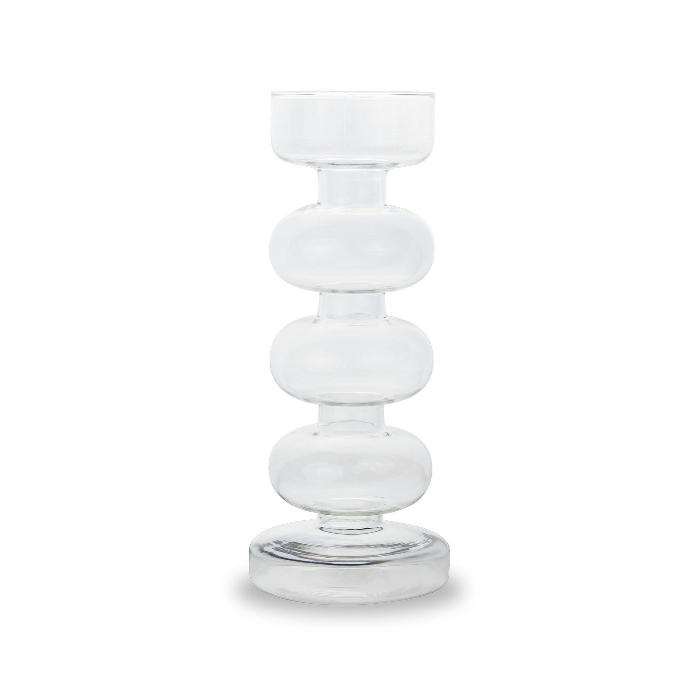 Porte-Bougies Ou Vase Soliflore En Verre - Transparent