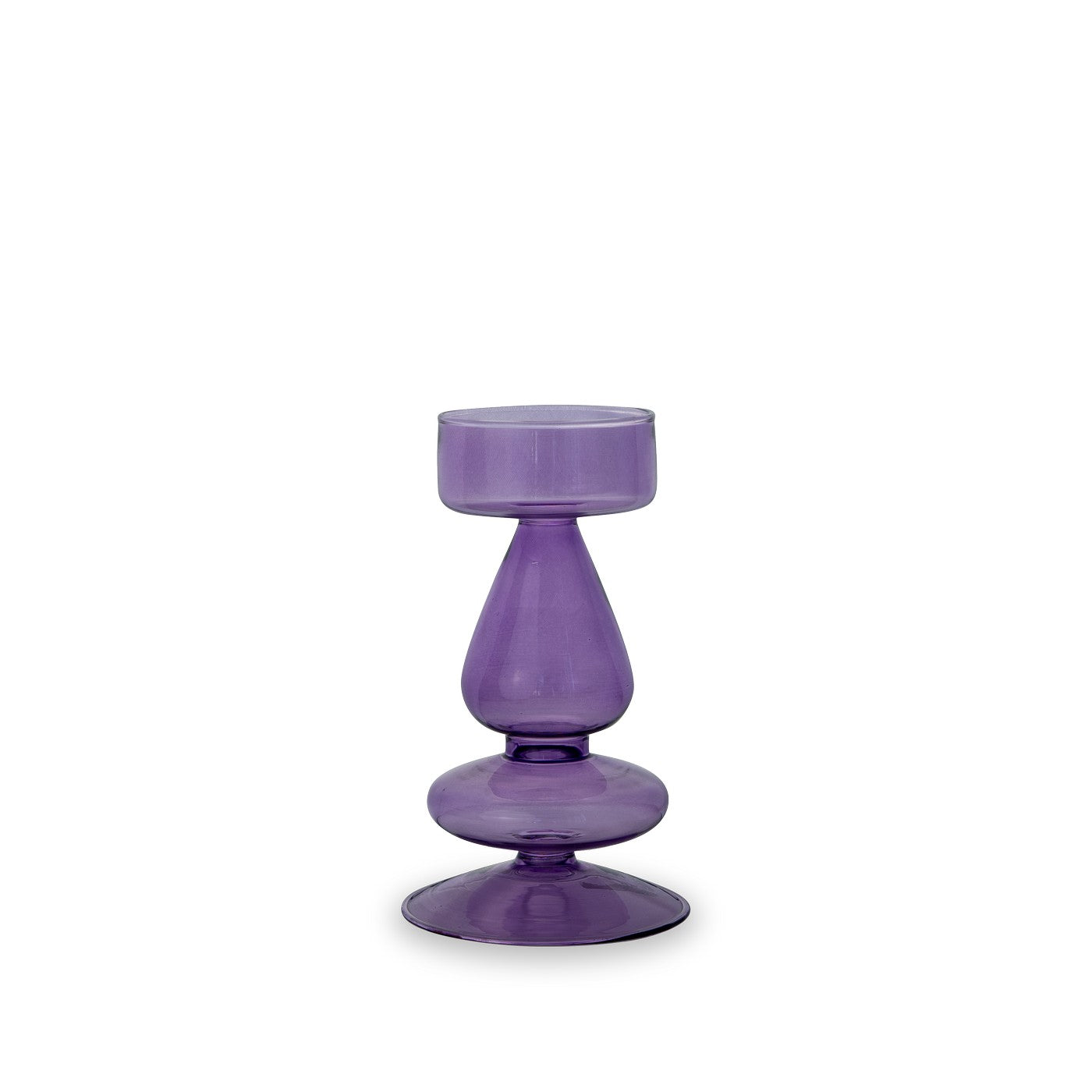 Porte-Bougies Ou Vase Soliflore En Verre - Violet