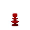 Porte-Bougies Ou Vase Soliflore En Verre - Rouge