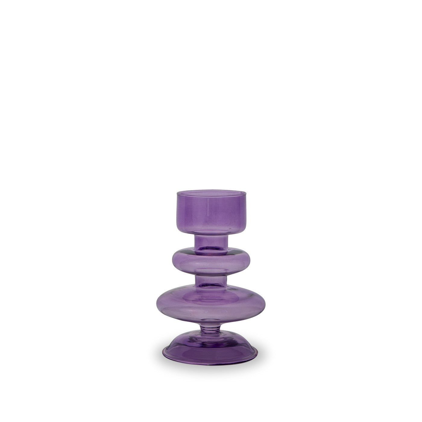 Porte-Bougies Ou Vase Soliflore En Verre - Violet