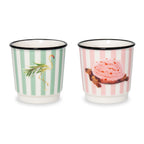 Mykonos - Set De 2 Verres À Café Flamant Rose Et Tortue - Céramique - 100ml