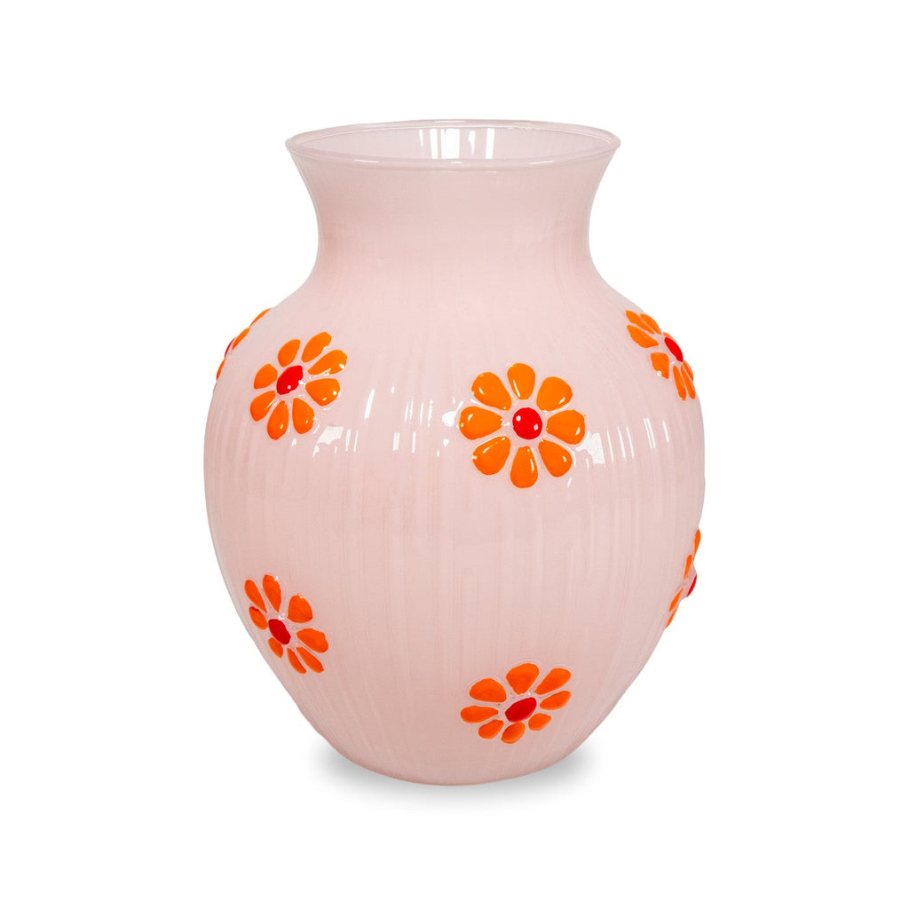 Monterey - Vase Avec Décorations Extérieures - Pêche - Verre Borosilicate