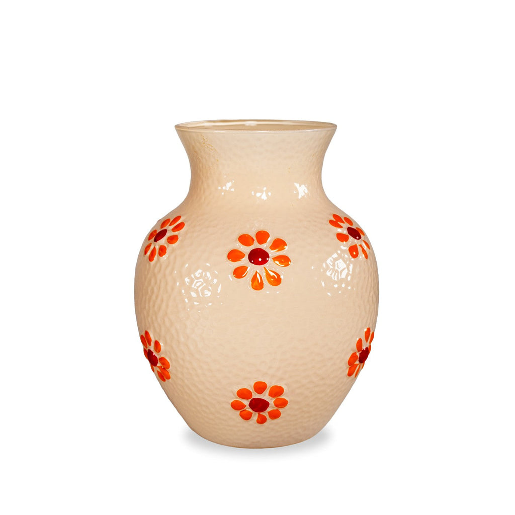 Monterey - Vase Avec Décorations Extérieures - Pêche - Verre Borosilicate