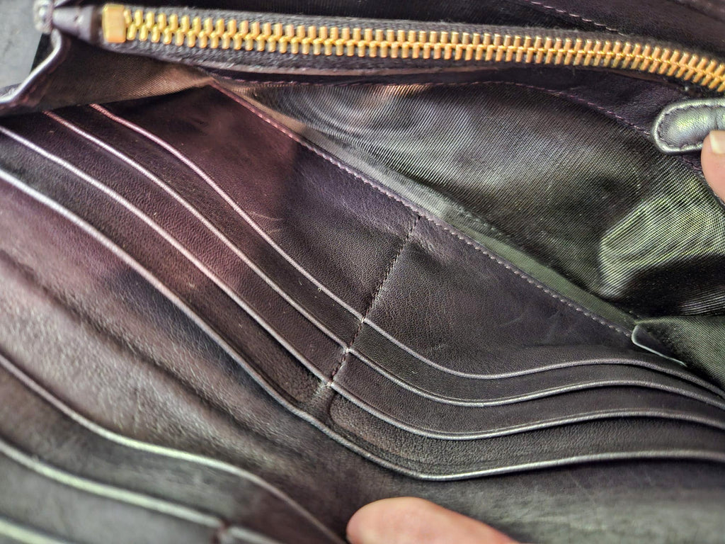 Portefeuille Long Prada En Nylon Violet & Cuir Noir