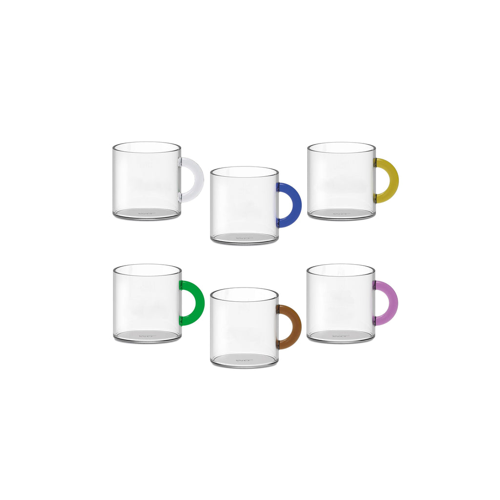 Set De 6 Tasses À Café En Verre Borosilicate - 6 Coloris