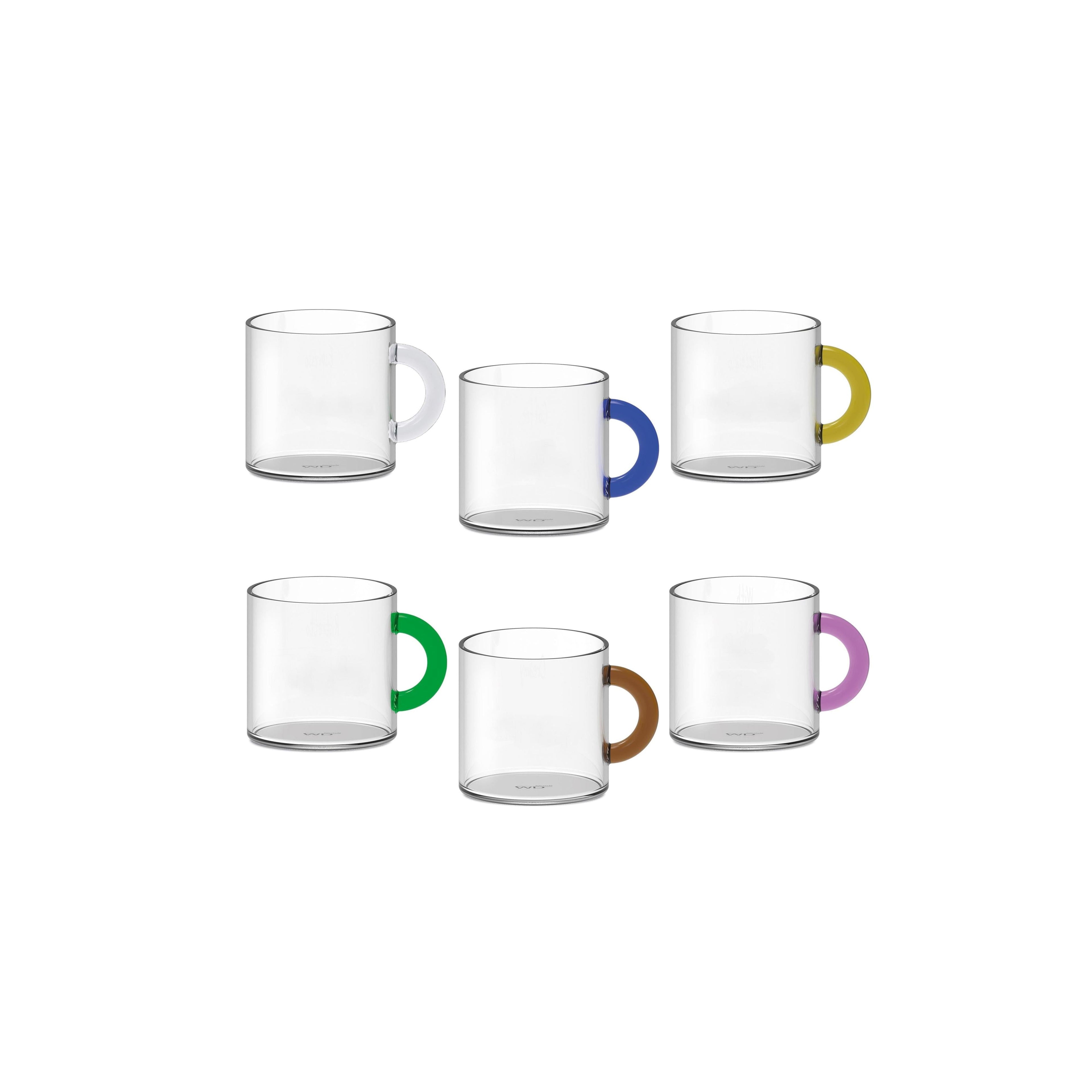 Set De 6 Tasses À Café En Verre Borosilicate - 6 Coloris