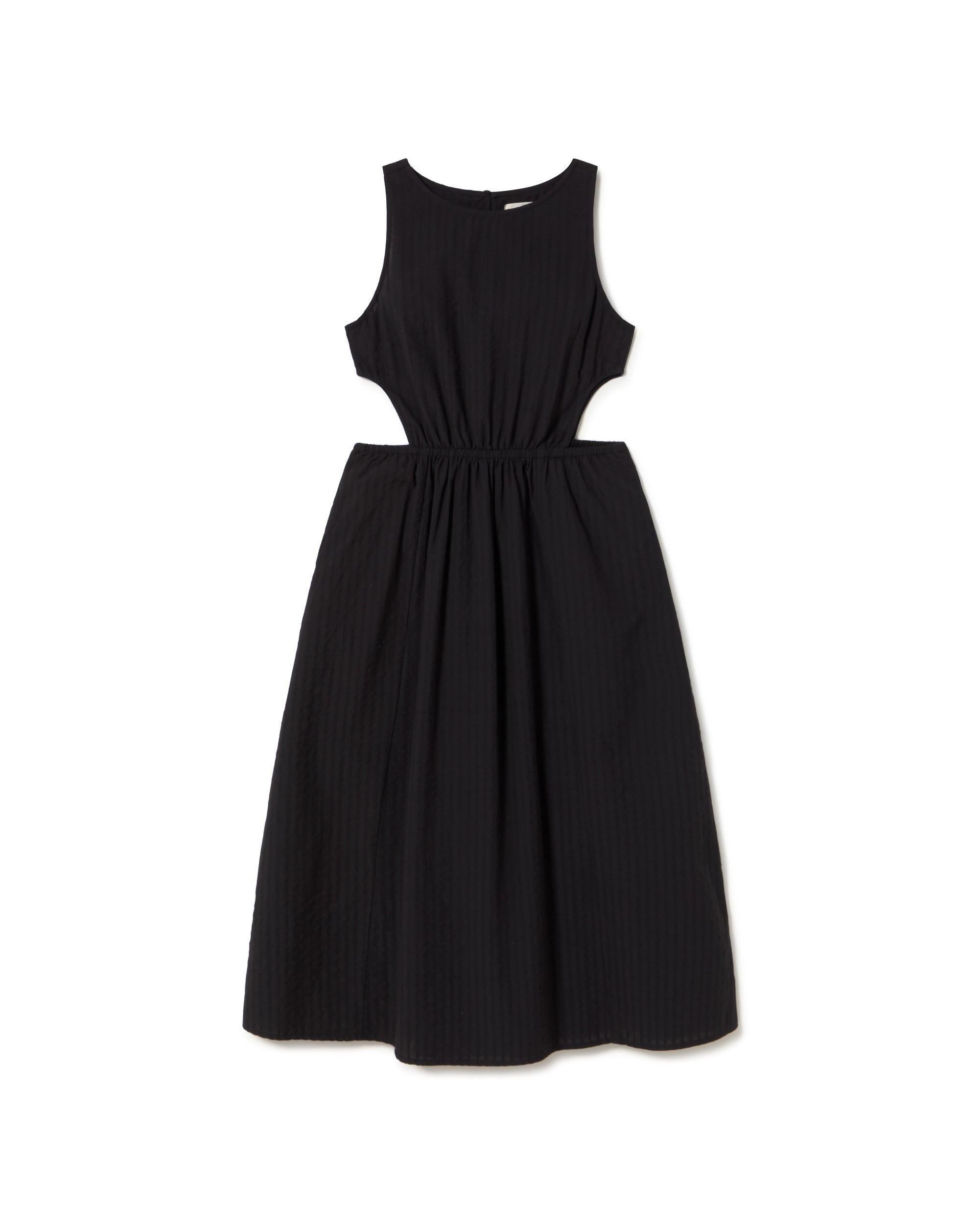 Vestido negro seersucker Kin sostenible - silueta 1