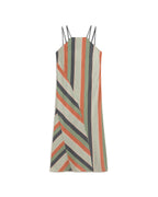 Vestido largo rayas multicolor Helia sostenible silueta - 1