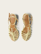 Sandales à talons Ciana - Cuir jaune pastel