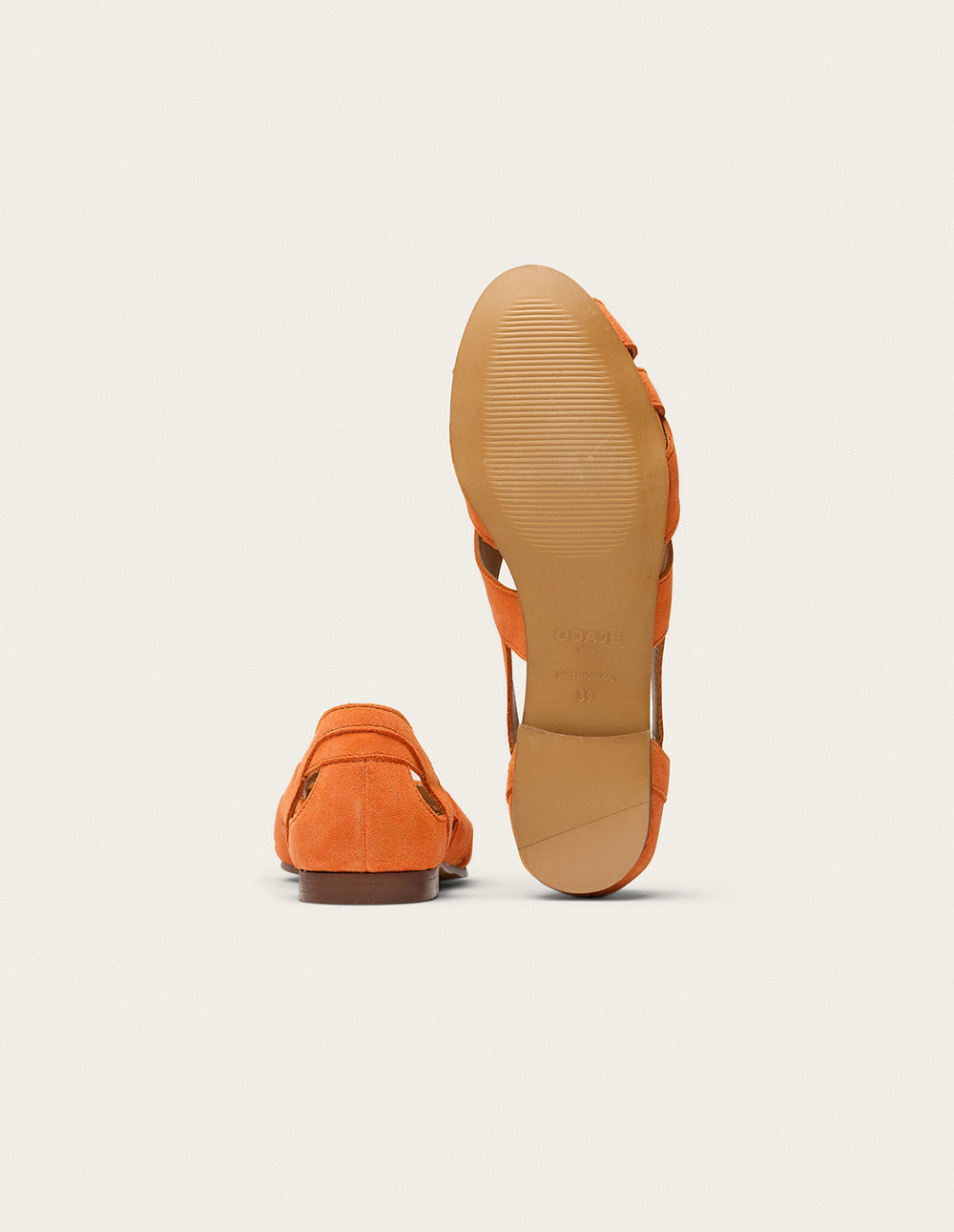 Sandales Clémentine - Suède orange