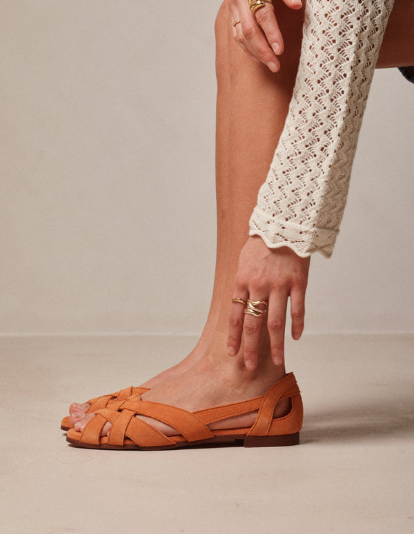 Sandales Clémentine - Suède Orange - Femme