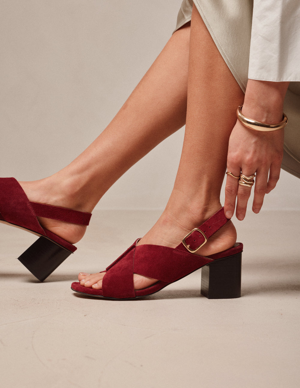 Sandales à talons Dea - Suède pourpre