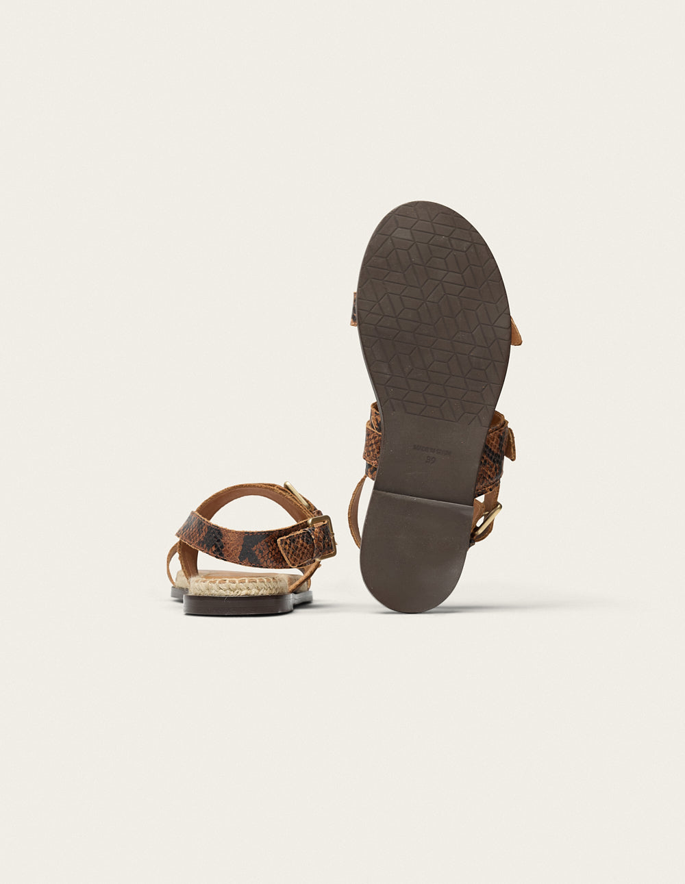 Espadrilles Lozi - Cuir python marron