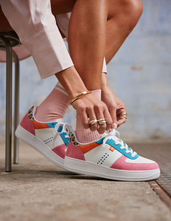 Baskets Basses Maxence F - Rose Turquoise Orange - Femme
