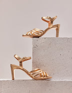 Sandales À Talons Lise - Cuir Doré