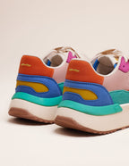 Baskets Basses Anaelle - Suède Vegan Et Mesh Jaune Bleu Fuchsia - Femme