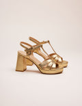 Sandales à talons Blandine - Cuir doré