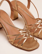 Sandales À Talons Carla - Cuir Doré