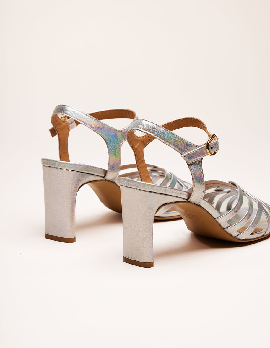 Sandales À Talons Lise - Cuir Iridescent - Femme