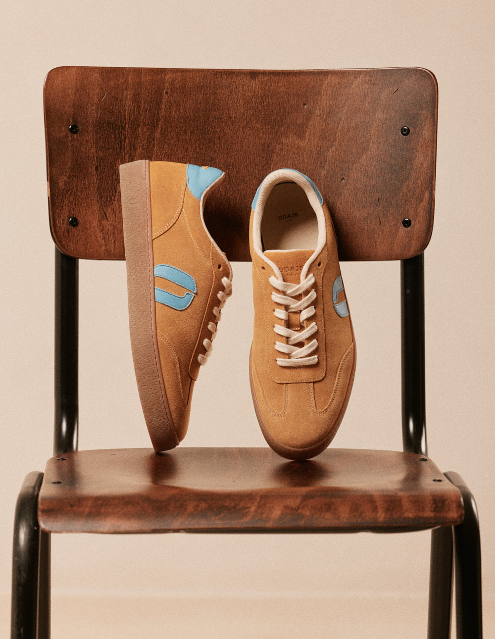 Baskets basses Pablo - Ocre turquoise