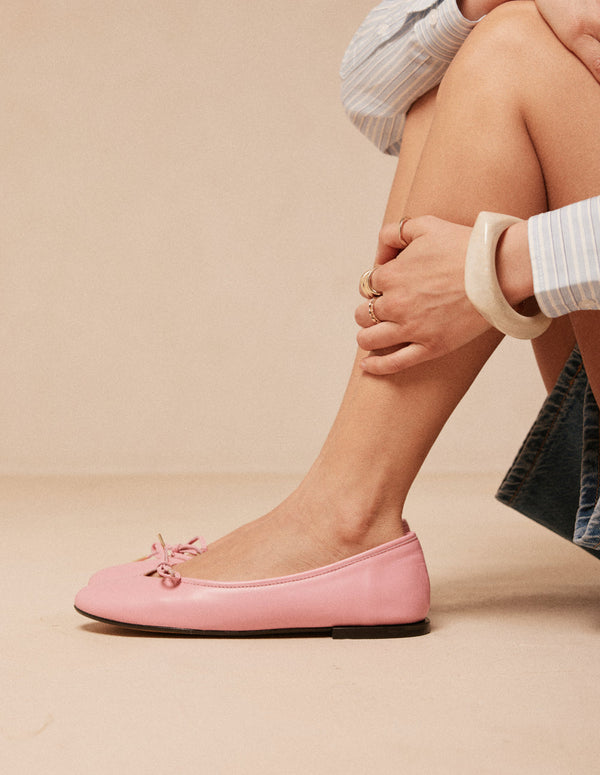 Ballerines Palea - Cuir Rose - Femme
