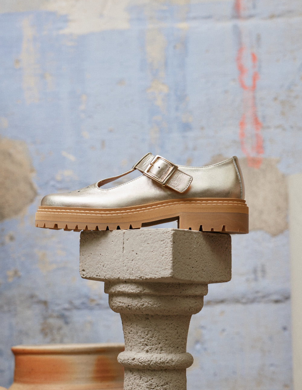 Derbies Romane Ajourée - Cuir doré