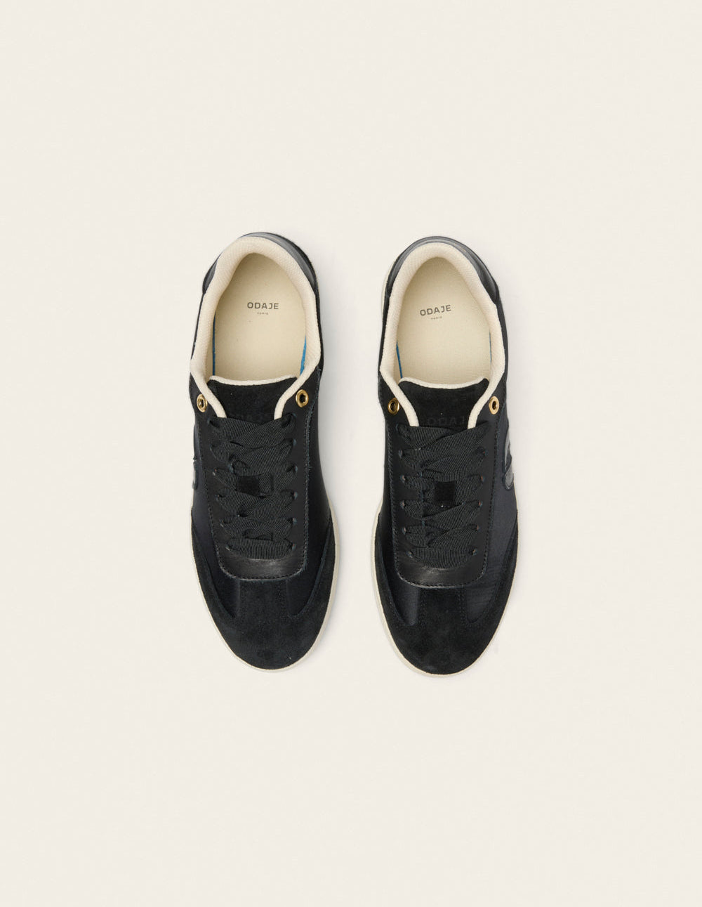Baskets Basses Lucia - Satin Et Suède Noir