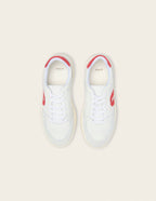 Baskets Basses Nora - Gris Clair Blanc Rouge