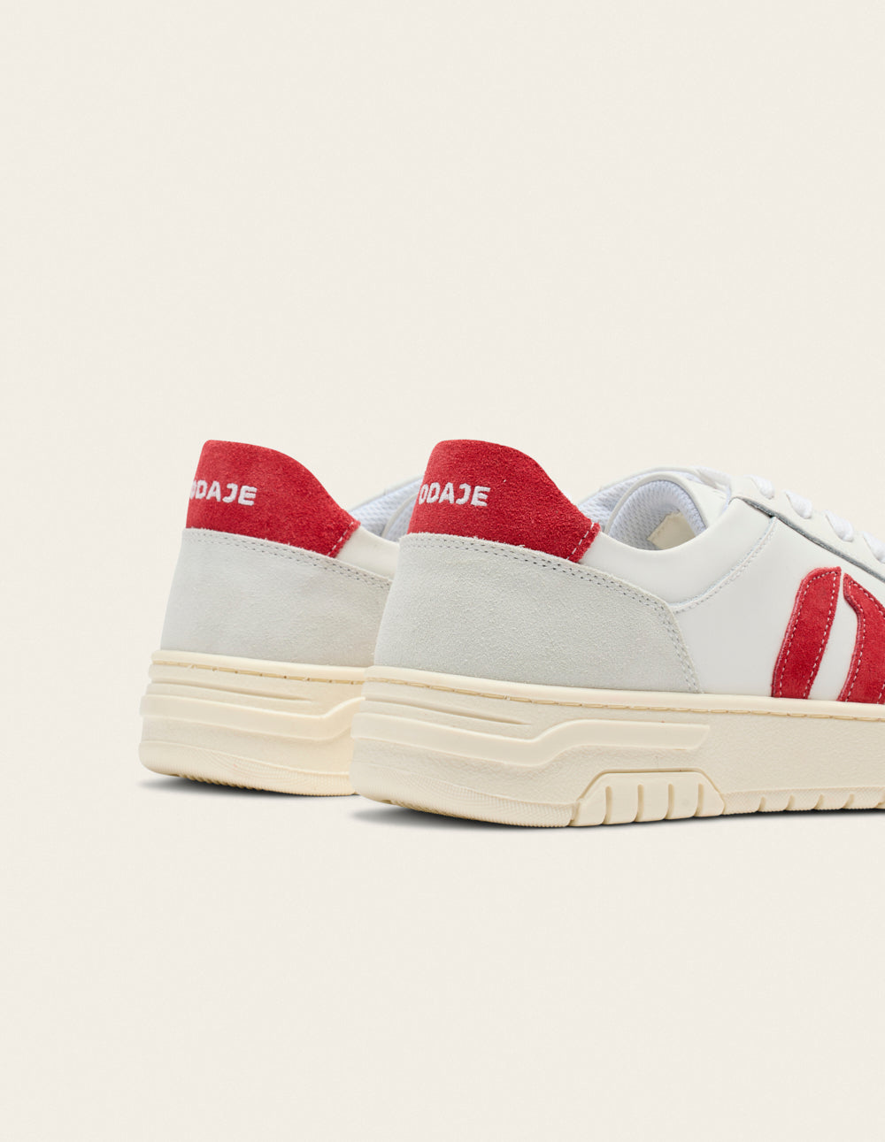Baskets Basses Nora - Gris Clair Blanc Rouge