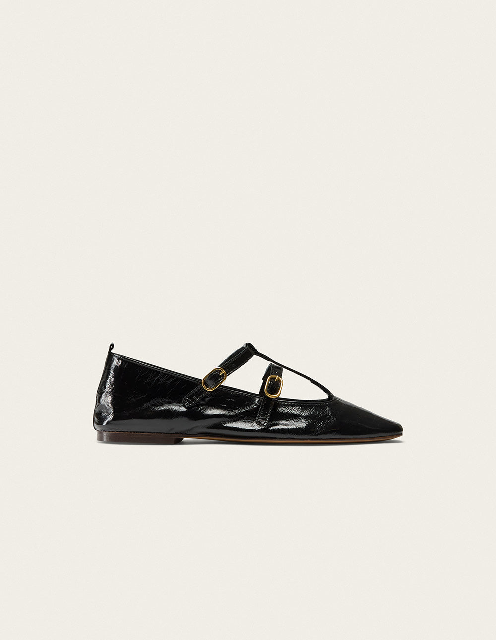Ballerines Sira - Cuir Plissé Noir