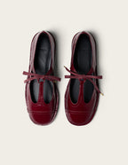 Ballerines Sora - Cuir plissé verni bordeaux